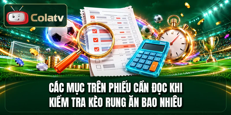 Các mục trên phiếu cần đọc khi kiểm tra kèo rung ăn bao nhiêu